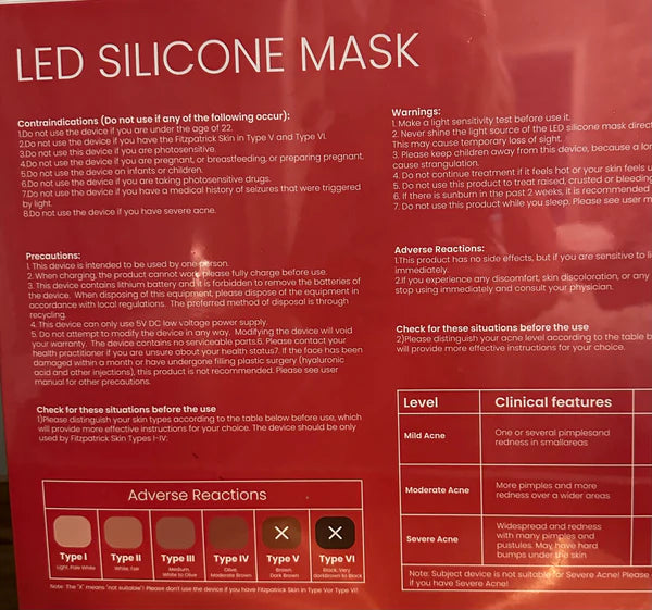 Red & Blue Light Therapy Face Neck & Chest Mask | Anti-Aging & Acne Solution by DEXA+