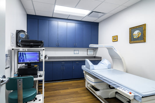 DEXA scan room where a body composition scan also measures bone density