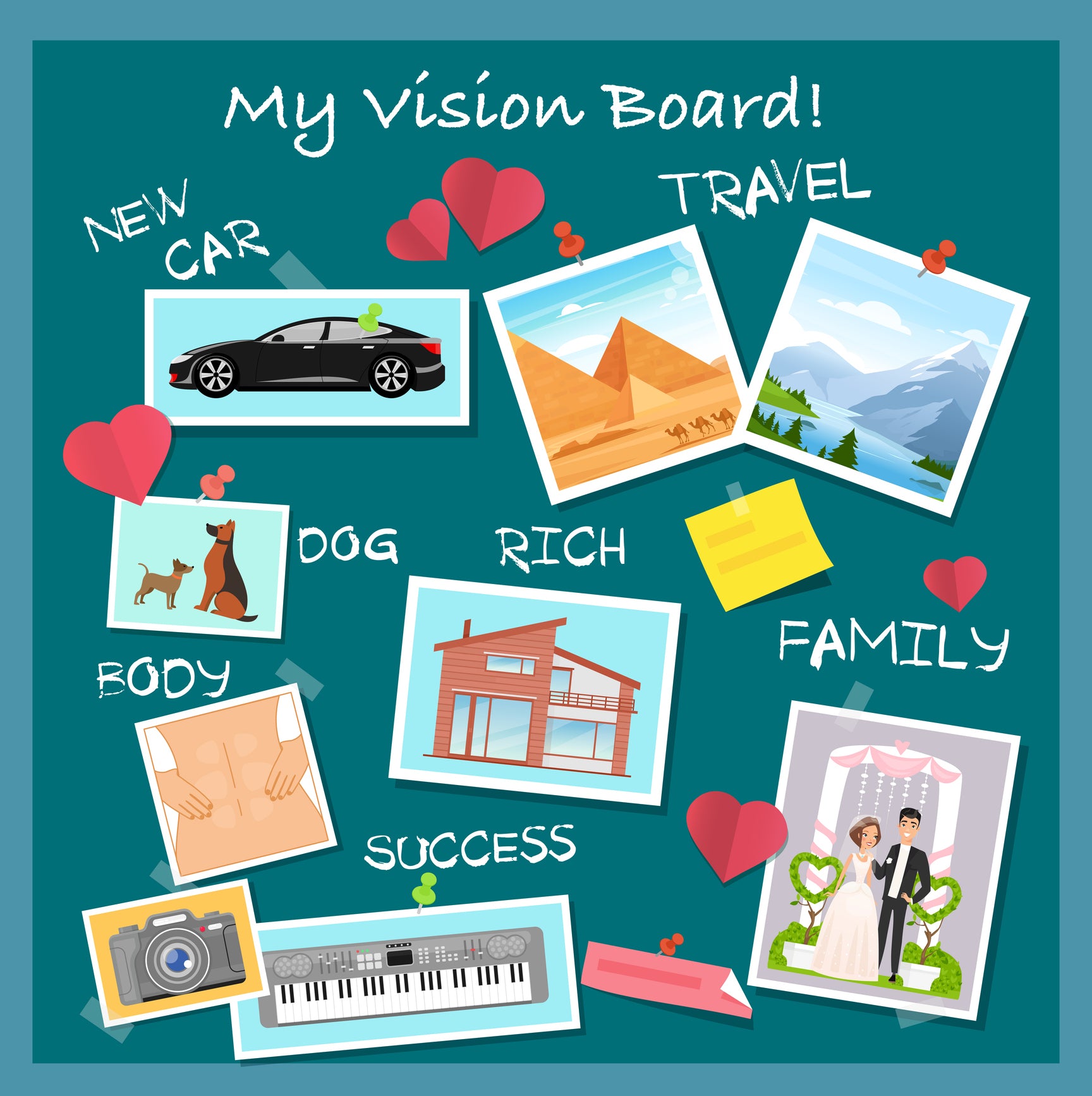 Vision Board for 2025 Goals and Plans, create a Vision Board free with CANVA and use Pinterest to start