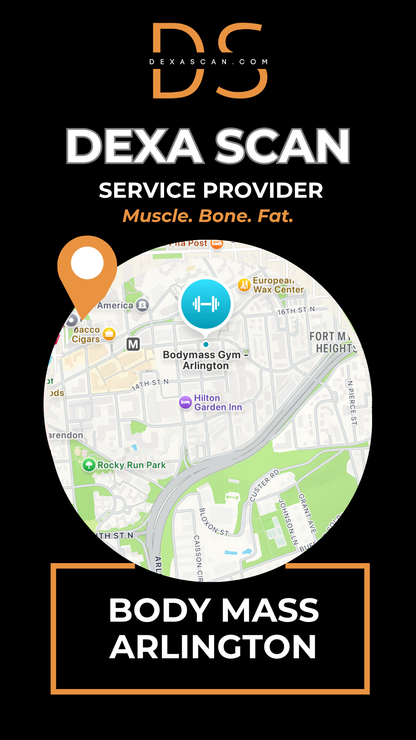 dexascan.com DEXA Scan service provider Body Mass Arlington with location map and pin