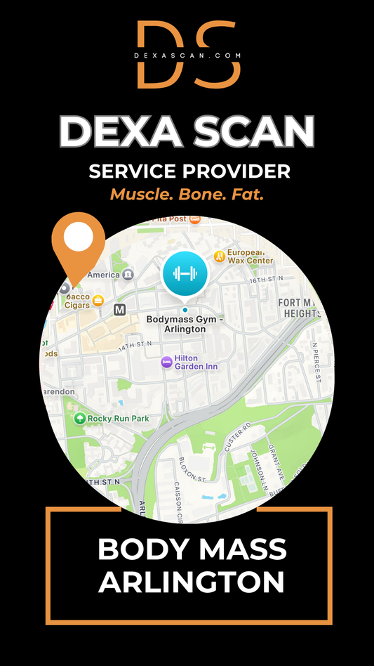 dexascan.com DEXA Scan service provider Body Mass Arlington with location map and pin