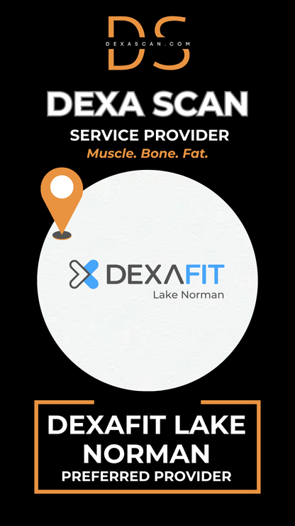 DEXA scan provider DEXAFIT lake Norman with map and pin