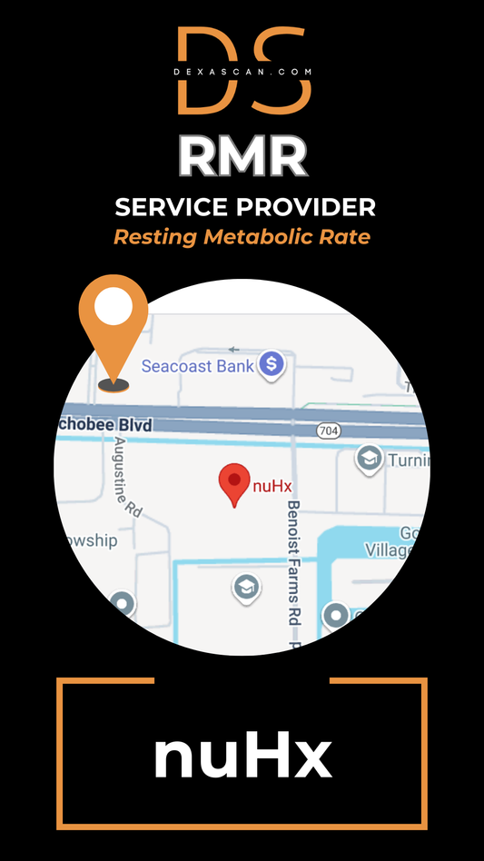 Map with location markers on a black background featuring 'nuHx' branding.