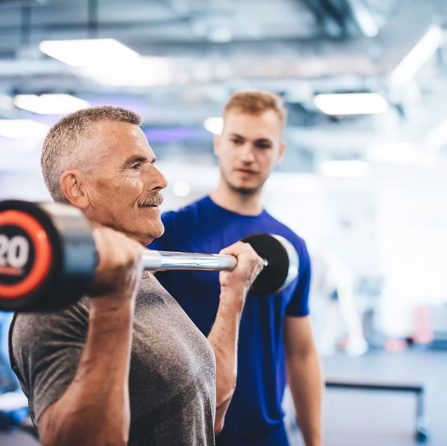 older man exercising