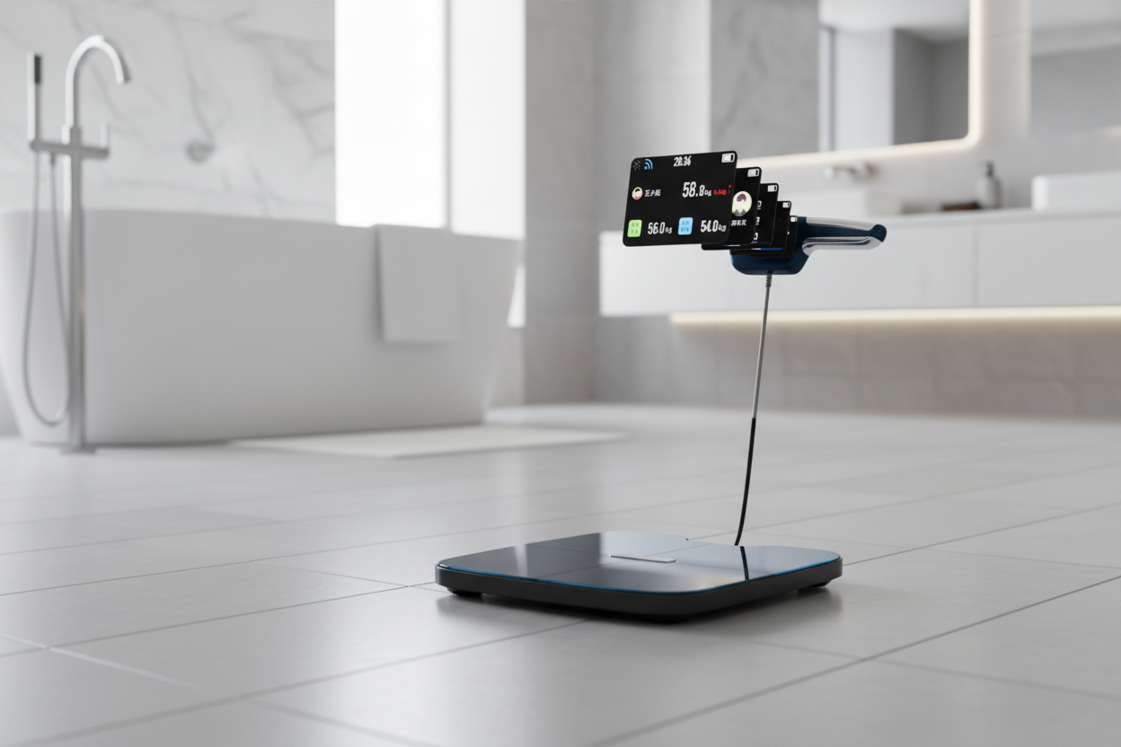 DEXA+ Scale in Bathroom Setting
