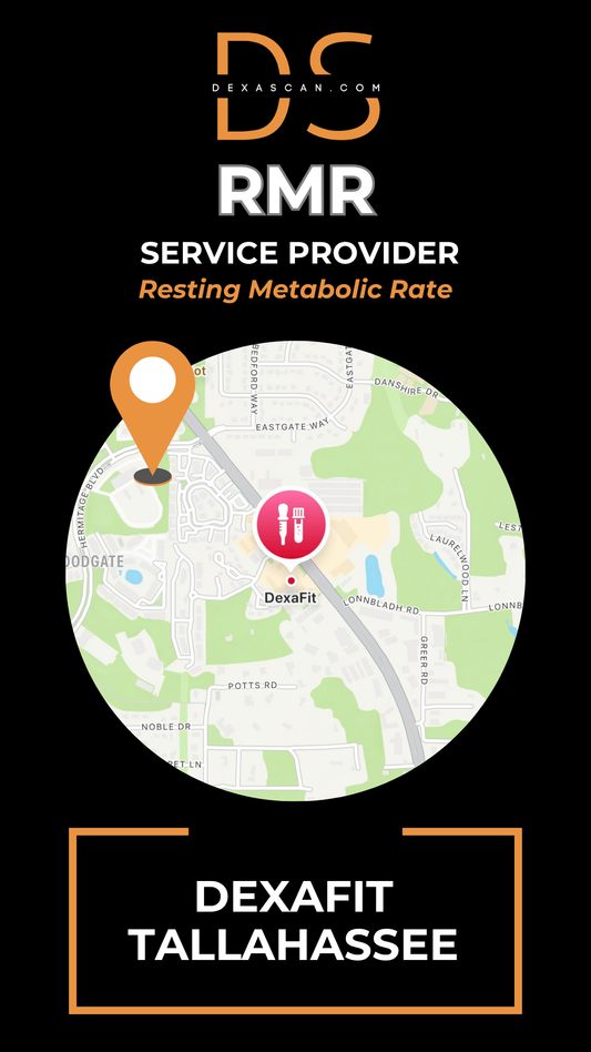 dexascan.com resting metabolic rate service provider DEXAFIT Tallahassee with location map and pin