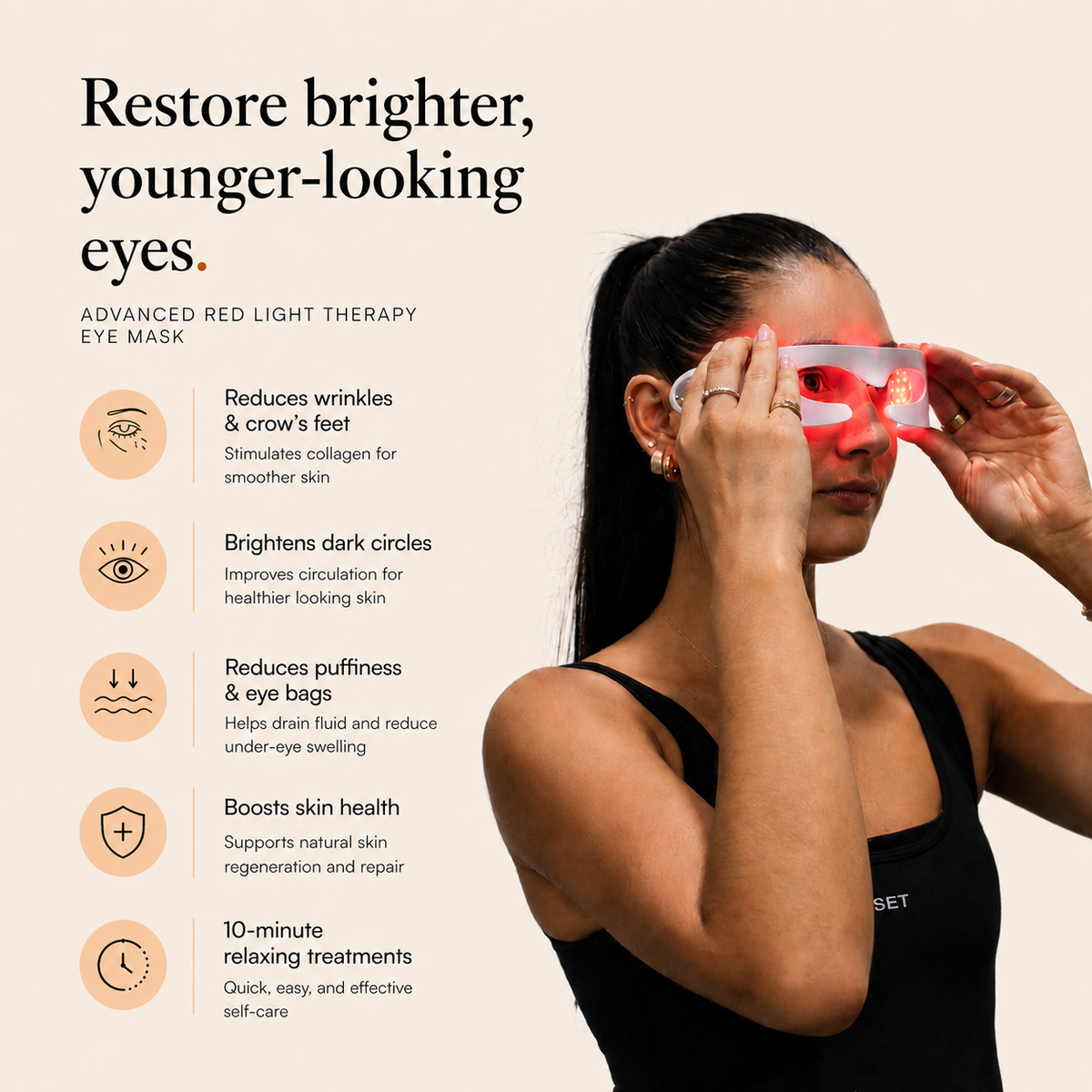 DEXA+ Red Light Eye Mask features