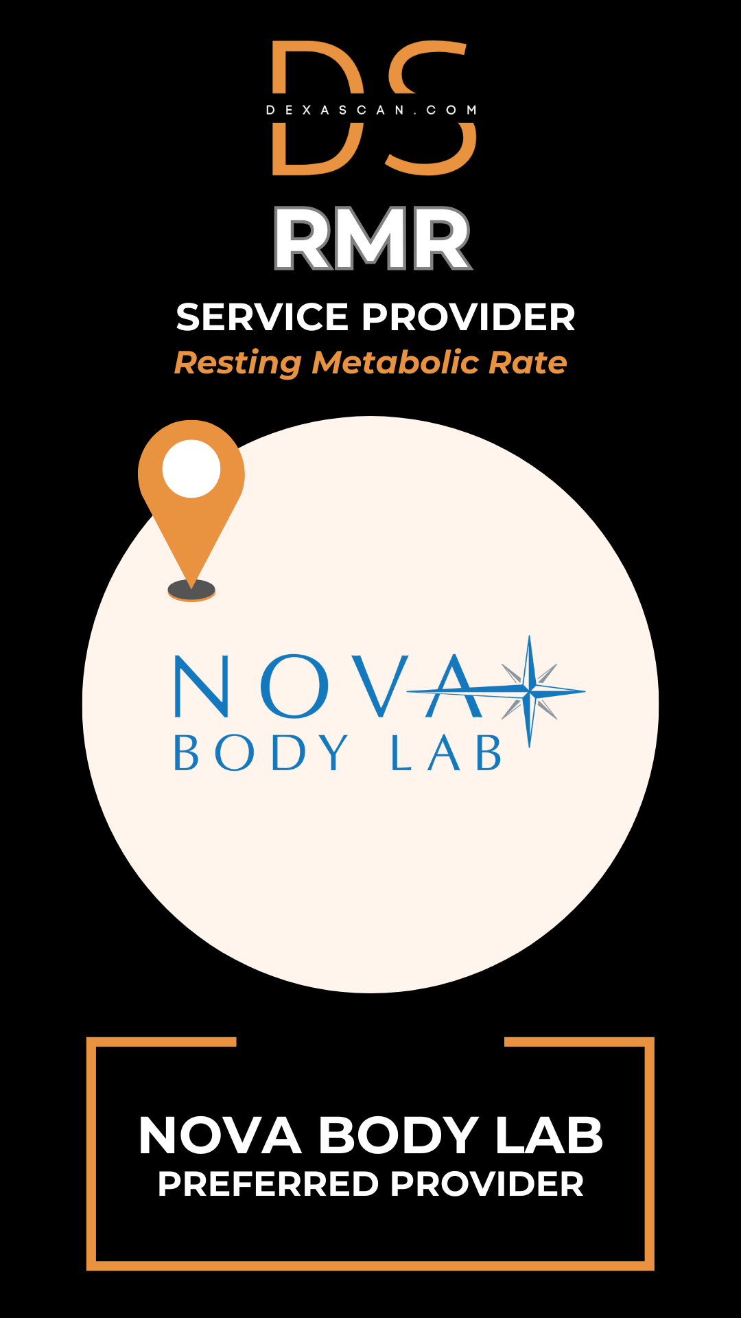 Nova Body Lab logo with DS RMR branding on a black background