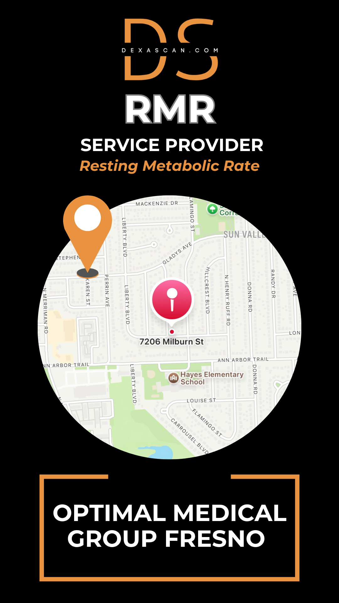 RMR service provider Optimal Medical Group Fresno with map and contact information.