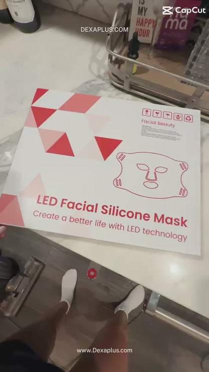 Red & Blue Light Therapy Face Neck & Chest Mask | Anti-Aging & Acne Solution by DEXA+