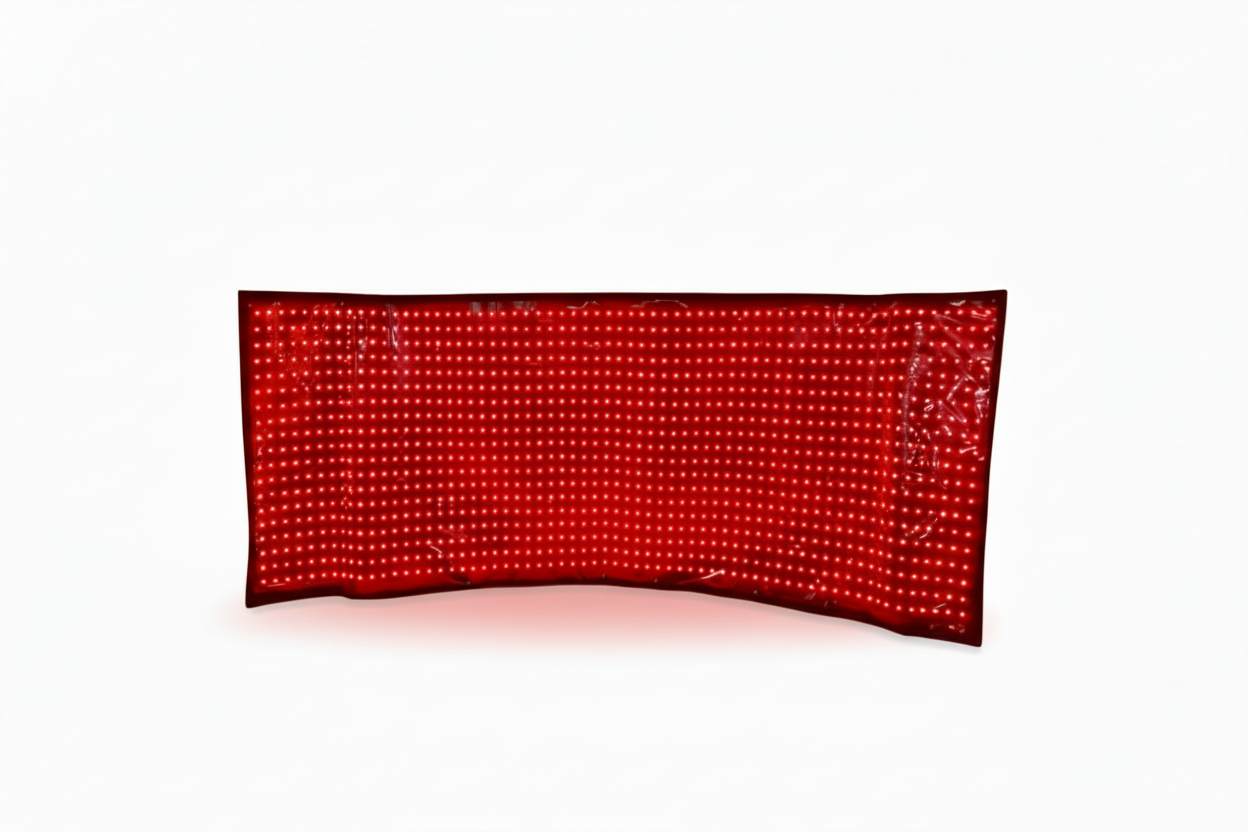 Red LED sign on a white background