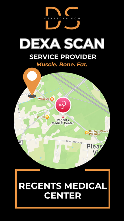 DEXA Scan service provider at Regents Medical Center with map and location pin.