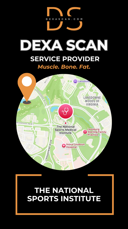  dexascan.com DEXA Scan service provider The National Sports Institute with location map and pin